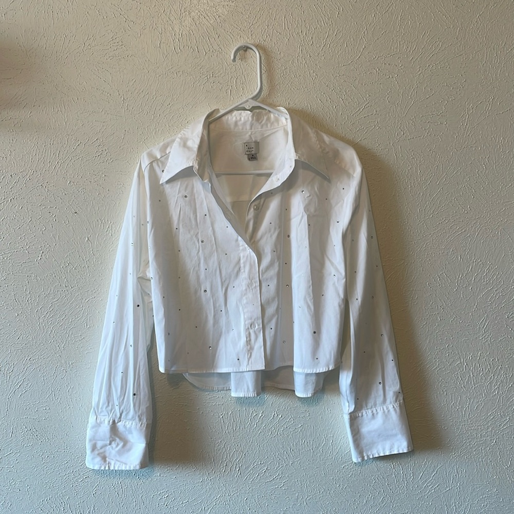 Bedazzled Button Down Top